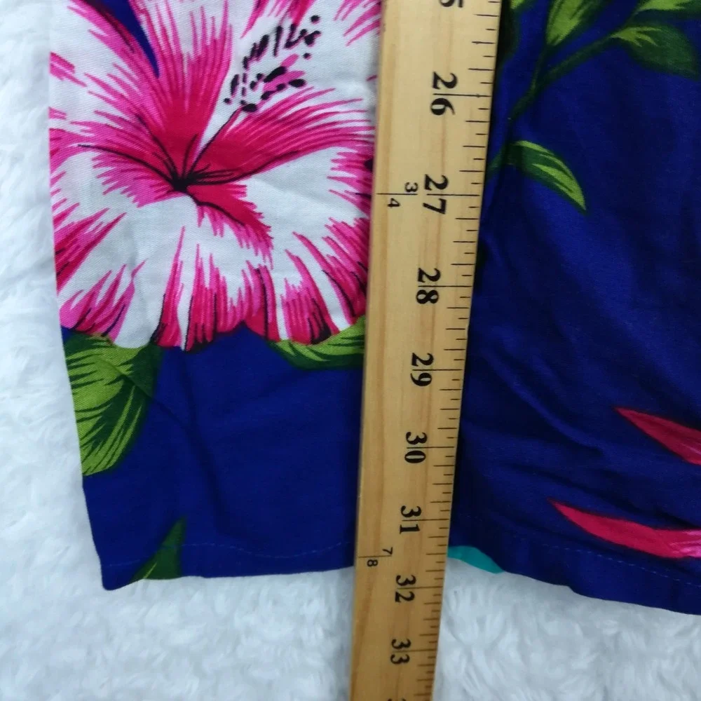 Hibiscus Collection Hawaii Girls Smocked Sundress Tropical Blue Pink OS